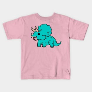 Blue Triceratops Kids T-Shirt